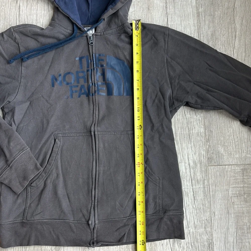 Men’s The North Face Hoodie Gray/Blue Size Medium Pullover‎ Logo